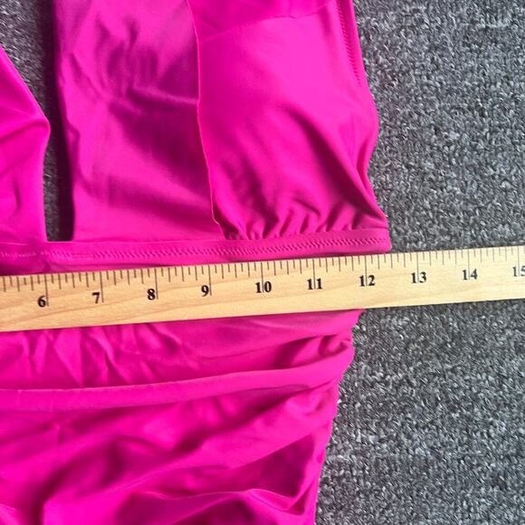 J. CREW Ruched Ruffle One Piece Swimsuit Barbie Size 8 NWT - Picture 7 of 10